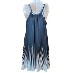Lily Women's Medium Black‎ & White Halter Sundress  Stylish Midi  NWT